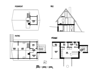 půdorysy podlaží - Prodej chaty / chalupy 65 m², Klokočov