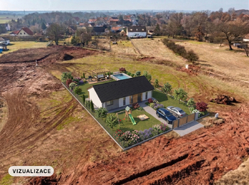 Vizualizace domu - Prodej pozemku 905 m², Nezabylice