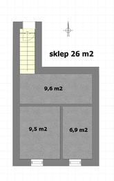 půdorys sklep - Prodej bytu 3+1 v osobním vlastnictví 87 m², Praha 4 - Modřany