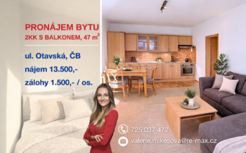 Pronájem bytu 2+kk v osobním vlastnictví 47 m², České Budějovice