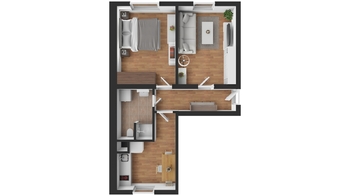 Pronájem bytu 2+1 v osobním vlastnictví 47 m², Luštěnice