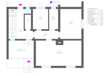 Půdorys 1.NP - Prodej domu 300 m², Kravaře