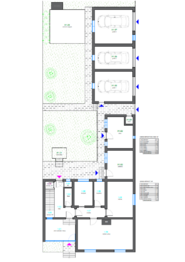 půdorys 1.NP včetně dílen a garáží - Prodej domu 300 m², Kravaře