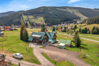 Pohled ze severu - Prodej bytu 2+kk v osobním vlastnictví 43 m², Pec pod Sněžkou