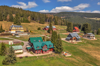 Pohled z jihu - Prodej bytu 1+kk v osobním vlastnictví 37 m², Pec pod Sněžkou