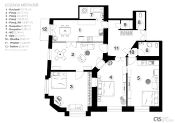 Prodej bytu 4+1 v osobním vlastnictví 149 m², Praha 7 - Holešovice