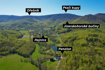 vyznačené okolí - Prodej ubytovacího zařízení 1070 m², Raspenava