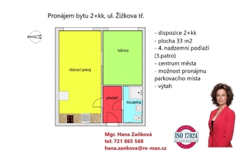Pronájem bytu 2+kk v osobním vlastnictví 33 m², České Budějovice