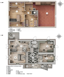 Půdorys - Prodej chaty / chalupy 135 m², Vacov