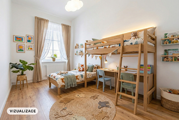 Vizualizace dětského pokoje - Prodej bytu 3+1 v osobním vlastnictví 79 m², Uničov