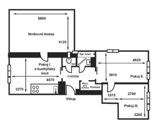 Pronájem bytu 3+kk v osobním vlastnictví 74 m², Praha 4 - Michle