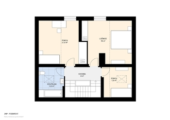 Půdorys 2.NP - Prodej domu 179 m², Mladá Boleslav