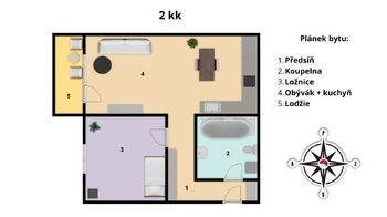 Pronájem bytu 2+kk v osobním vlastnictví 41 m², Vestec