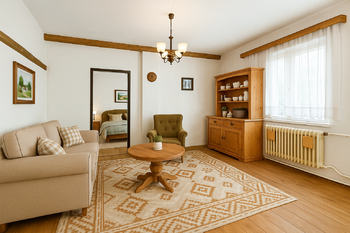 vizualizace - obývací pokoj - Prodej domu 162 m², Horní Slivno