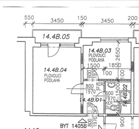 půdorys - Prodej bytu 2+kk v osobním vlastnictví 36 m², Praha 10 - Záběhlice