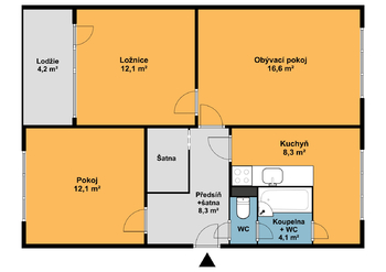 Prodej bytu 3+1 v osobním vlastnictví 68 m², Plzeň