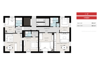 Prodej bytu 3+kk v osobním vlastnictví 86 m², Mcely