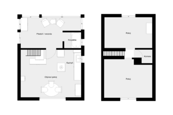 půdorys - Prodej chaty / chalupy 70 m², Okoř
