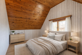 vizualizace - takto by mohla vypadat jedna z ložnic - Prodej chaty / chalupy 70 m², Okoř