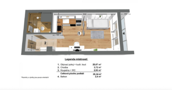Pronájem bytu 1+kk v osobním vlastnictví 27 m², Ostrava