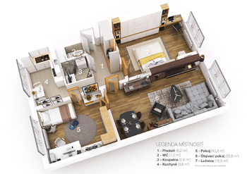 Prodej bytu 3+1 v osobním vlastnictví 75 m², Praha 6 - Veleslavín