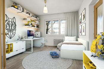 Pokoj (vizualizace) - Prodej bytu 3+1 v osobním vlastnictví 75 m², Praha 6 - Veleslavín