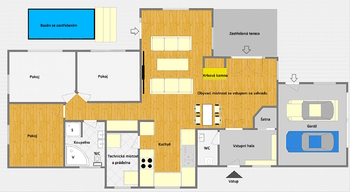 Půdorys RD, 2D - Prodej domu 175 m², Šestajovice