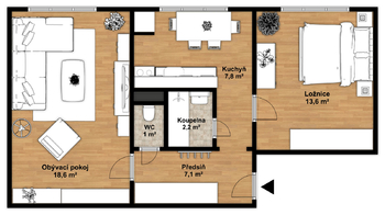 Prodej bytu 2+1 v osobním vlastnictví 51 m², Ostrava