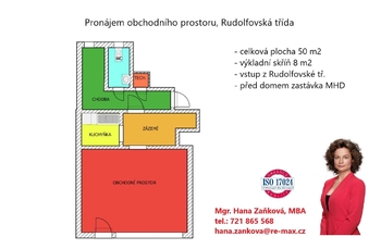 Pronájem obchodních prostor 50 m², České Budějovice