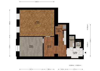 Pronájem bytu 2+1 v osobním vlastnictví 62 m², Plzeň