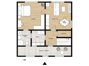 navržená změna dispozice - Prodej domu 89 m², Vilémov