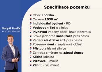 Prodej pozemku 1030 m², Lhotsko