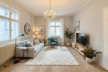 vizualizace - obývací pokoj - Prodej domu 242 m², Brandýs nad Labem-Stará Boleslav