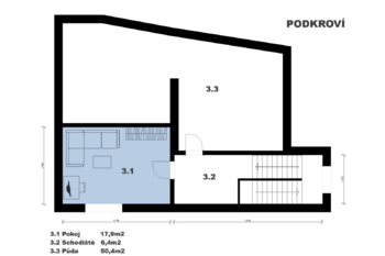 půdorys 3.NP - Prodej domu 242 m², Brandýs nad Labem-Stará Boleslav