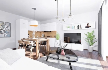 Vizualizace obývací pokoj - Prodej domu 190 m², Hořín