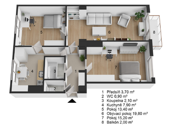 Prodej bytu 3+1 v osobním vlastnictví 65 m², Hořovice