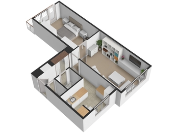 Půdorys - Prodej bytu 2+1 v osobním vlastnictví 54 m², Karlovy Vary
