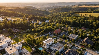 Vizualizace domu na pozemku - Prodej pozemku 960 m², Praha 5 - Slivenec