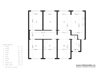 2D plánek - Prodej rodinného domu 4+kk s pozemkem 480 m² - Střelice, Stod, Plzeň jih - Prodej domu 100 m², Střelice