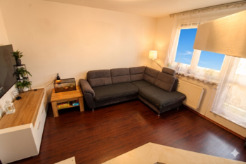 obývací část  - Prodej bytu 3+kk v osobním vlastnictví 63 m², České Budějovice