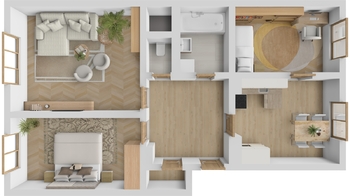 Půdorys - Prodej bytu 3+1 v osobním vlastnictví 81 m², Brno