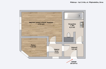 Prodej bytu 2+kk v osobním vlastnictví 42 m², Brno