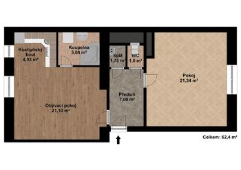 Pronájem bytu 2+kk v osobním vlastnictví 62 m², Plzeň