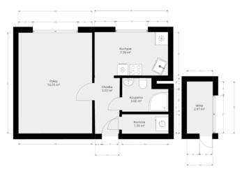 Pronájem bytu 1+1 v osobním vlastnictví 35 m², Pardubice