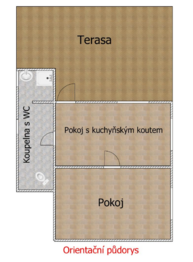 Orientační plánek chaty. - Prodej chaty / chalupy 65 m², Chotoviny