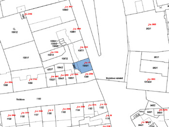 snímek z katastrální mapy - Prodej bytu 2+kk v osobním vlastnictví 48 m², Brno