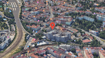 Situace - Pronájem bytu 1+kk v osobním vlastnictví 37 m², Praha 4 - Nusle