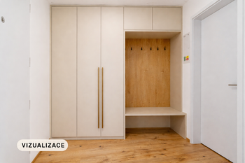 Vizualizace chodba - Pronájem bytu 1+kk v osobním vlastnictví 35 m², Praha 4 - Nusle