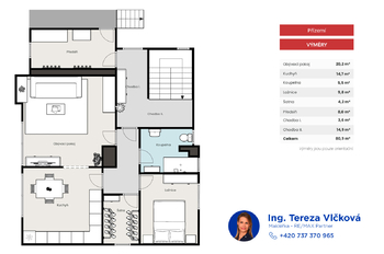 Půdorys 1. NP domu - Prodej domu 230 m², Bezděz