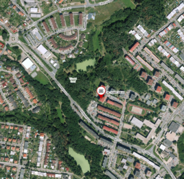 Pohled na lokalitu - Pronájem bytu 3+1 v osobním vlastnictví 73 m², Třebíč